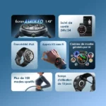 oraimo Watch 5R Montre intelligente Amoled IP68 de 1,43 pouces